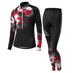 Löffler femme combinaison de ski de fond WorldCup 2021 noir-rouge